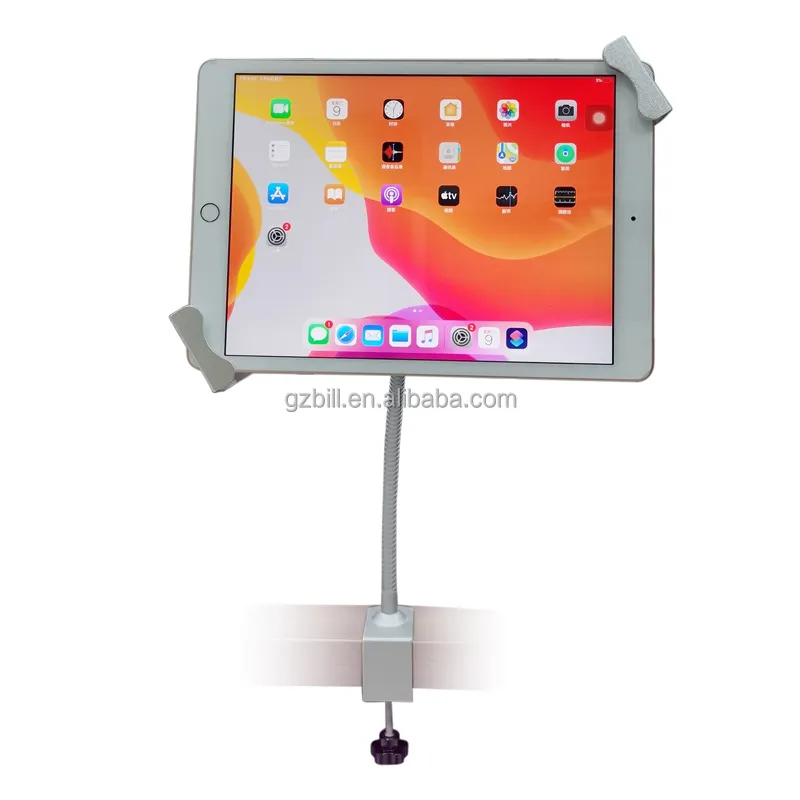 Universal 10 to 13 inch Tablet table clamp security stand with lock holder for surface pro 7 12.3 inch for 11 inch Lenovo Tab