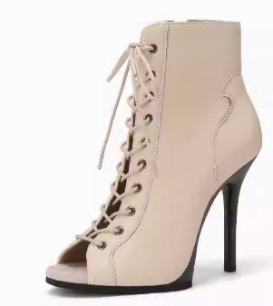 Talon en pu abricot hauteur 9,5cm