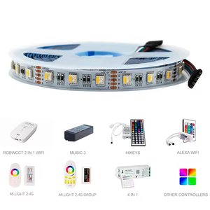 Fabrika ayrı ayrı adresli 30/60/96/144 LEDs/m akıllı RGB LED WiFi anahtarı modu ile şerit lamba 5050 çift veri hattı - Product Image 5