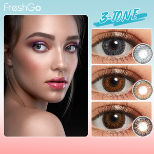 Miễn phí mẫu hot freshgo 3 tone Eye <span class=keywords><strong>lens</strong></span> màu Kính Áp Tròng Eye <span class=keywords><strong>Contact</strong></span> 1 năm softlens lentes de contato kontaktlinsen - Product Image 4