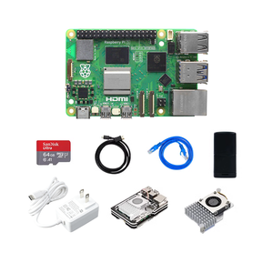 Raspberry Pi 5 4GB 8GB Starter Kit base opzionale + alimentatore opzionale + guscio acrilico a 5 strati + radiatore attivo ufficiale