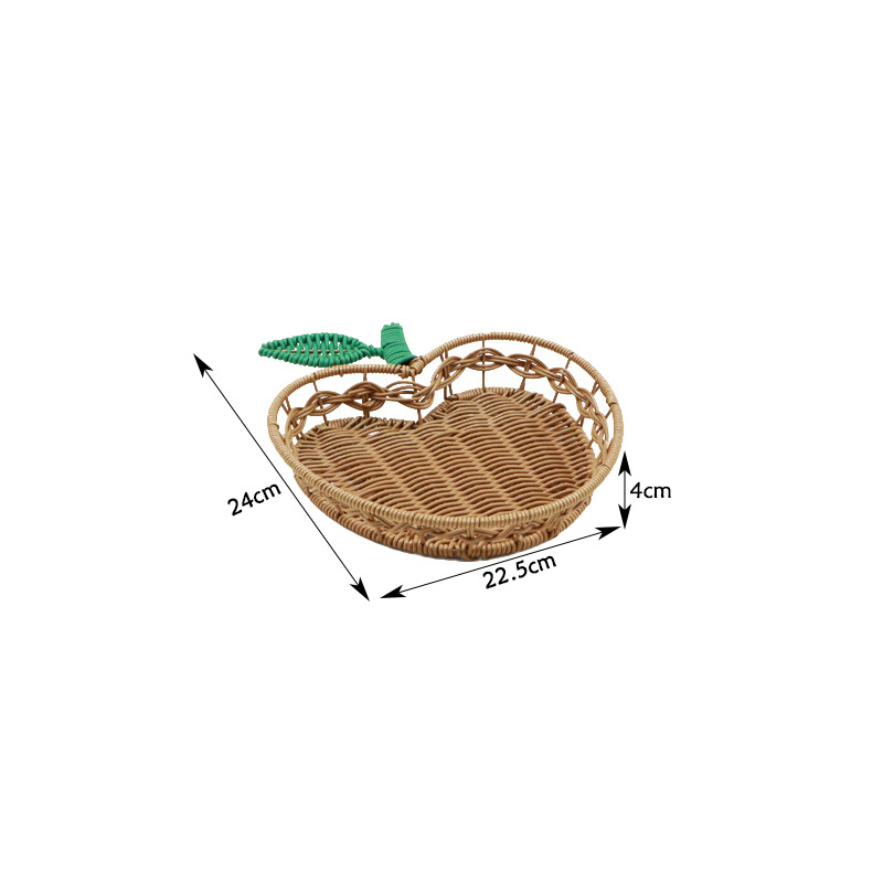 Panier en rotin creux en forme de coeur petit