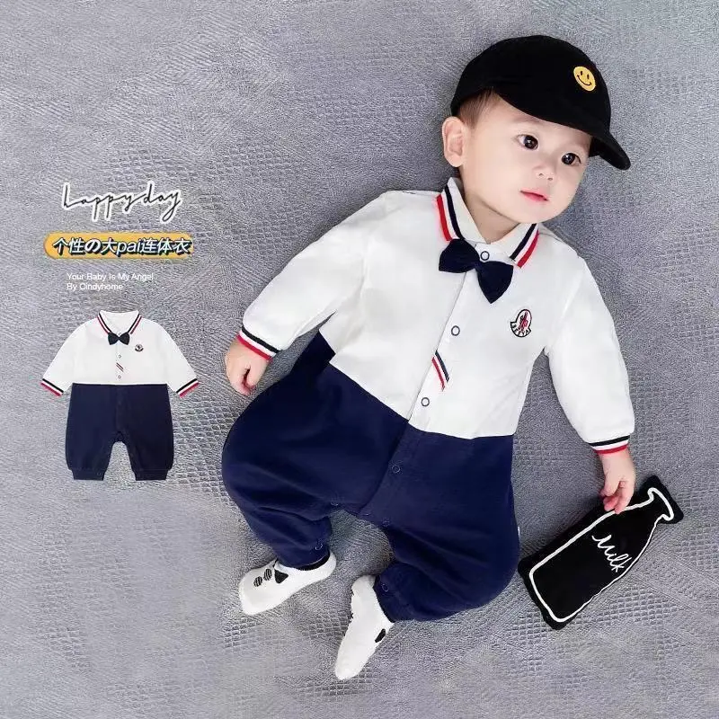 Baby jumpsuit spring cotton 0-3-6 months baby boy super cute spring and autumn ha clothes newborn baby clothes suit