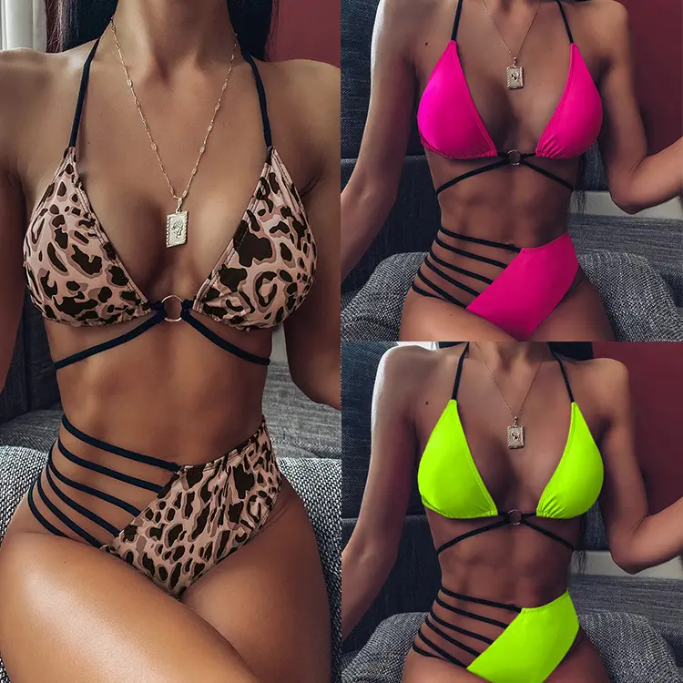 Bikini 2 pièces Sexy avec blocs de couleurs et nœud au dos, nouvelle collection Offre Spéciale