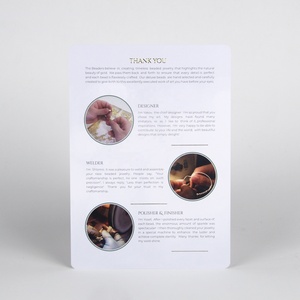 High Quality Spot UV <strong>Gold</strong> Foil Printing A5 <strong>Flyers</strong> Custom Thank You Cards with logo - Product Image 5