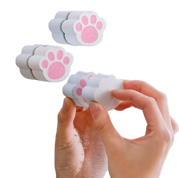 MZL Creative Cat Paws spugna gomma specchio spazzola per la pulizia magica rubinetto per cucina vasca da bagno lavaggio lavello Scrub particelle Abrasive