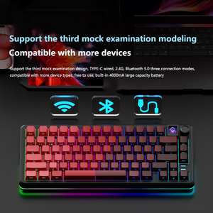 WEIKAV WK75 Wireless Mechanical <strong>Keyboard</strong> Three Mode RGB Custom Hot Swap With Screen Gaming <strong>Keyboard</strong> - Product Image 6