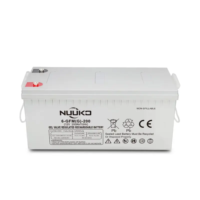 NUUKO फ़ैक्टरी डीप साइकिल जेल बैटरी 12v 200ah सोलर बैटरी CE कीमत M8 वेट सेल 250ah बैटरी