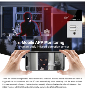 Tuya 7 pollici WiFi Video citofono campanello HD telecamera di monitoraggio della capacità di controllo di accesso tramite APP/scheda magnetica sblocca sicurezza domestica - Product Image 3