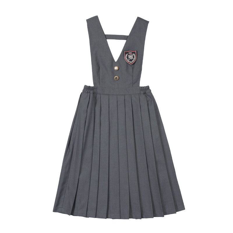 สายเอี๊ยมสีเทา/กระโปรงผ้าอ้อม