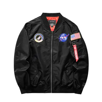 Куртка-бомбер мужская бархатная атласная с вышивкой НАСА Ma1 куртка-бомбер мужская американская куртка