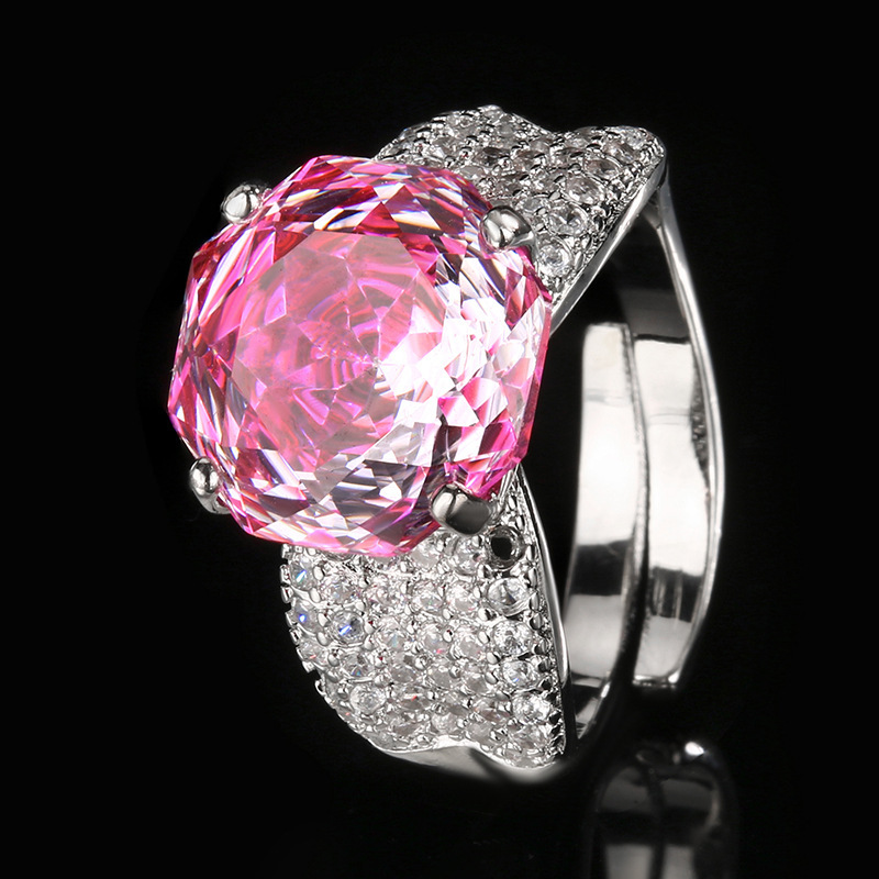 adjustable sizeMillennium cut rose red ring