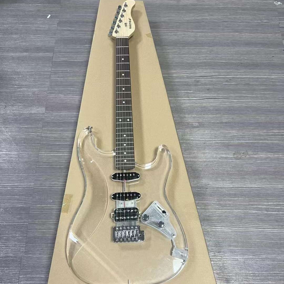 Transparent crystal st single double electric guitar
