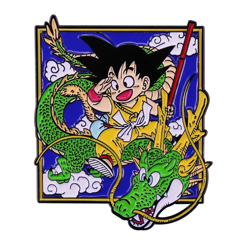 Spille in lega di Cloisonne Anime DBZ Monkey King e Dragon di alta qualità