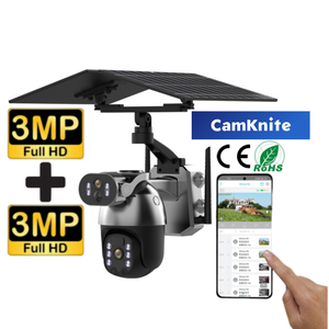 CamKnite HD6MPデュアルレンズ屋外セキュリティPTZカメラIPネットワーク4Gソーラーカメラ (ナイトビジョンCMOS付き) - Product Image 1