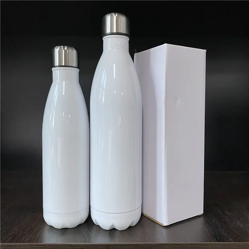 drinking travel 17oz 25oz 500ml 750ml sports white sublimation blank Cola Shape Stainless Steel Water Bottle