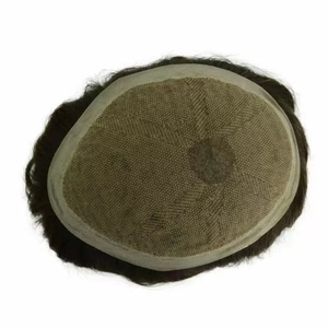 高品质-新款大库存颜色1B耐用精细单发假肢男士假发 - Product Image 3