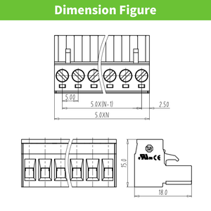 Macho-Macho conectores hembra de 6 pines bloque terminal enchufable - Product Image 3