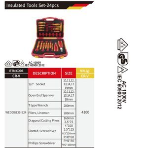 WEDO VDE GS sertifikası yalıtımlı araç seti <span class=keywords><strong>24</strong></span> adet