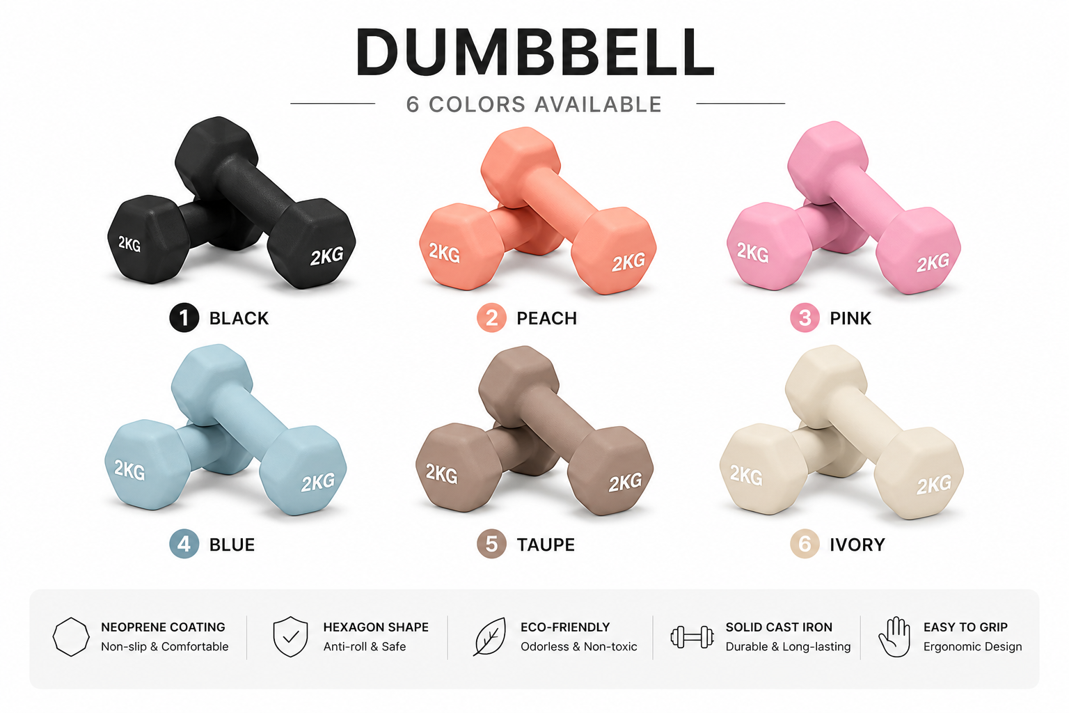 Neoprene dumbbells