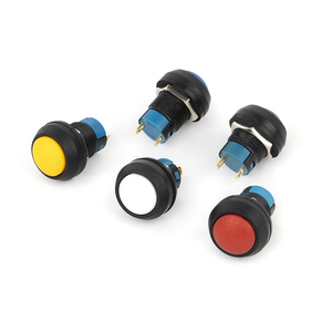 2024 Wholesale 12mm Mini SPST <strong>Button</strong> <strong>Switch</strong> With Color Head Plastic <strong>2</strong> Pin Latch Type Power <strong>Push</strong> <strong>Button</strong> <strong>Switch</strong>
