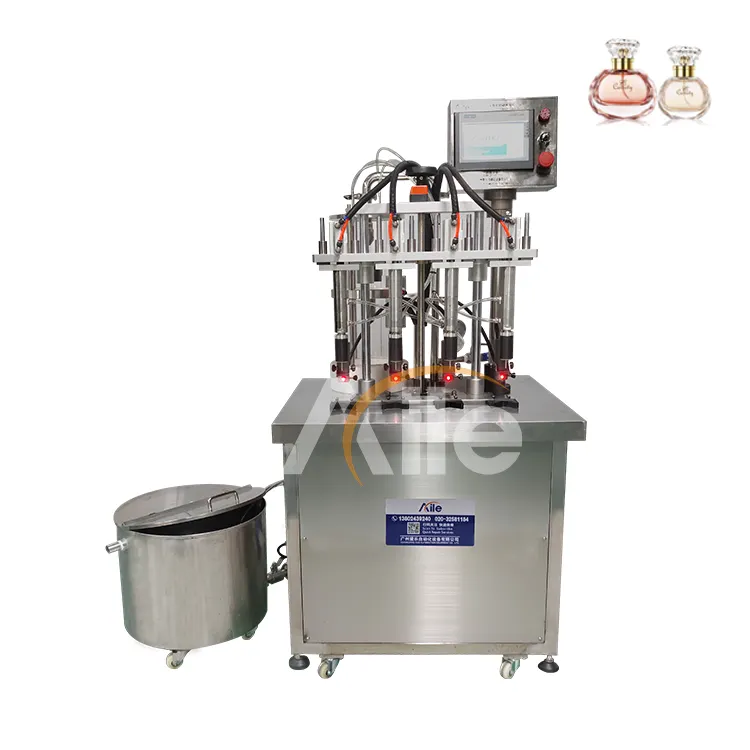 Máquina de enchimento de perfume semiautomática de alta qualidade com quatro cabeças e função de sucção a vácuo, personalizada de fábrica