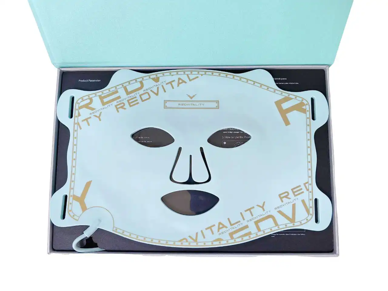 2024 RedVitality Masque facial professionnel LED Masque facial en silicone rechargeable pour la thérapie par la lumière rouge pour les soins de la peau