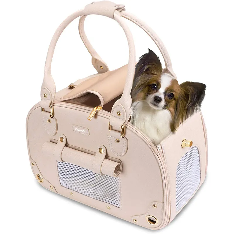 Wholesale Foldable Waterproof Premium Leather Pet Dog Sling Carriers Luxury Purse For Cat And Small Dog Portable Pet Carrier Bag