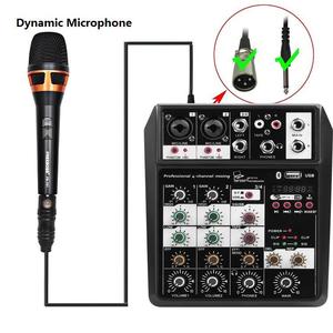 Mezclador de interfaz de Audio USB portátil profesional de 4 canales, consola mezcladora de sonido Blue Tooth para iluminación de vídeo móvil - Product Image 6