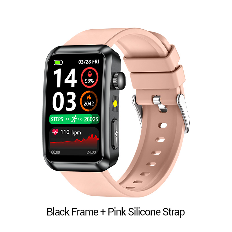 Cadre noir + bracelet en silicone rose