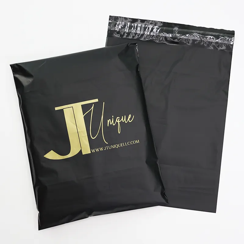 Новое поступление, черная Экологически чистая пластиковая почтовая сумка с логотипом на заказ, сумки для доставки одежды, почтовые сумки