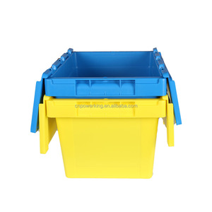 20L簡単に移動するプラスチックスタックとネスティングレンタルターンオーバー可愛い収納ボックスヒンジ付きふた付き - Product Image 5