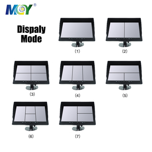 10,1 pulgadas 24V Quad ver AHD de Monitor 4 cámara de marcha atrás TFT LCD 10,1 pulgadas del autobús del camión del Monitor - Product Image 5