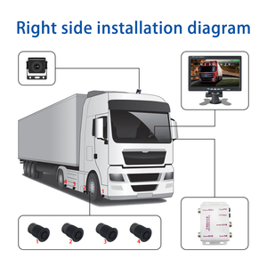 4 <strong>Sensor</strong> LED Display 7 Inch <strong>Wireless</strong> Monitor Car <strong>Reverse</strong> Rear View Backup Camera Monitor <strong>System</strong> for Bus Truck Reversing Aid - Product Image 2