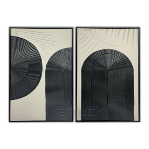 Bộ 2 100% Sơn Tay 3D Độ Dày Hiện Đại Trừu Tượng Canvas Vẽ Tranh Nghệ Thuật Với Khung Cho Tường Trang Trí - Product Image 1