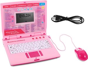 Elektrische Lernmaschine Laptop Englisch Spanisch 130 Funktionen Lernen Lernspiel zeug Computer Mit Ladegerät Maus Für Kinder