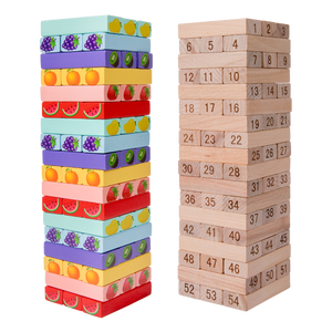 Children Educational Colorful Fruit <strong>Pattern</strong> Stacking <strong>Blocks</strong> Blank Tower Board Games <strong>Building</strong> <strong>Blocks</strong> Set - Product Image 5
