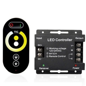 Metal 12V 24V Atenuación continua 18A PWM LED Dimmer 6Key Full Touch RF Control remoto RGB CCT Módulo LED Controlador de tira de luz
