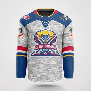 Toptan buz hokeyi <span class=keywords><strong>Jersey</strong></span> 100% Polyester herhangi bir Logo özel geri dönüşümlü hokey forması - Product Image 2