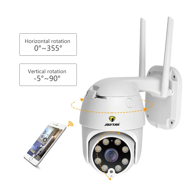 HOT Jortan 8MP H.265 IPC360 casa Ip66 impermeabile P2p Wireless Wi-Fi PTZ telecamera dome con visione notturna colorata