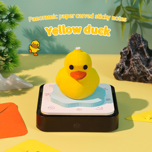 Bloc de notas 3D de pato amarillo lindo, juguetes para niños adultos, con forma de pieza de papel Animal, modelo 3D, calendario, Bloc de notas con luz - Product Image 2