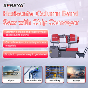 SFREYA H2-33/45S Horizontal Column <strong>Band</strong> <strong>Saw</strong> with Chip Conveyor Heavy Duty Horizontal Vertical Metal <strong>Band</strong> <strong>Saw</strong> for Metal Cutting - Product Image 6