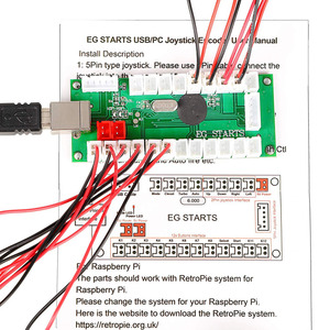 Zero Delay USB Encoder to PC Games <strong>Arcade</strong> Stick <strong>Controller</strong> for 2Pin Joystick Happ Push Buttons Wire - Product Image 2