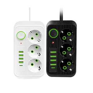 Enchufes y enchufes Cable Tira de alimentación eléctrica con USB y tipo C Cable de extensión de salida de enchufe múltiple Enchufe múltiple con interruptor - Product Image 1
