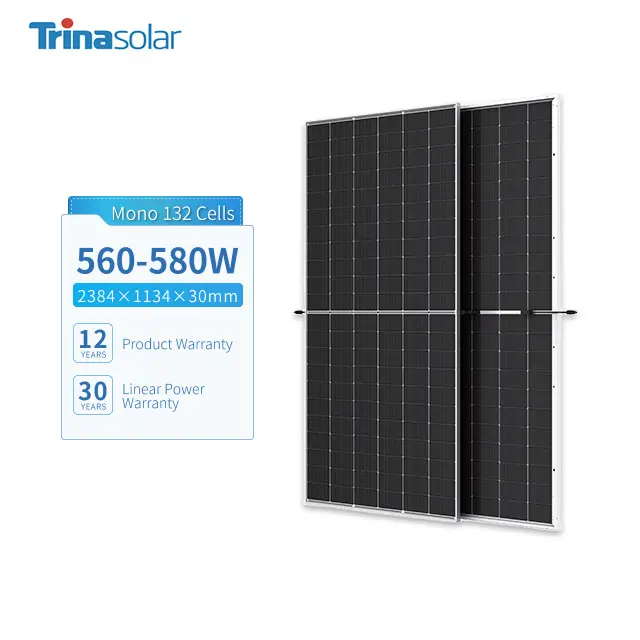 Trinasolar hiệu quả cao 580W 585W 590W 595W 600W 605W bảng điều khiển năng lượng mặt trời