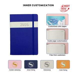 Copertina in pelle PU tinta unita A5 personalizzata Macron Notebook Diary diario promozionale Agenda Book - Product Image 5
