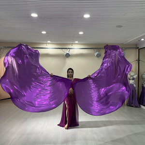 Yarım daire bayrak peçe germe sopa ile dans sahne Polyester Prop için performans aksesuarı toplantı