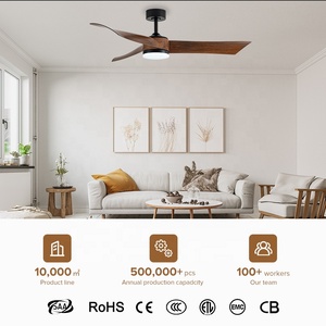 Ventiladores de techo Led silenciosos con aplicación Bluetooth inteligente moderna de 52 pulgadas con luz regulable para dormitorios - Product Image 6