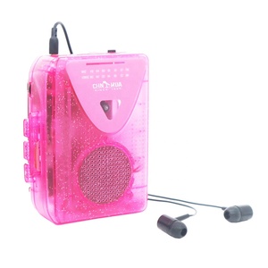 盒式录音机便携式盒式录音机透明音频mp3转换器随身听播放器迷你粉色随身听 - Product Image 5