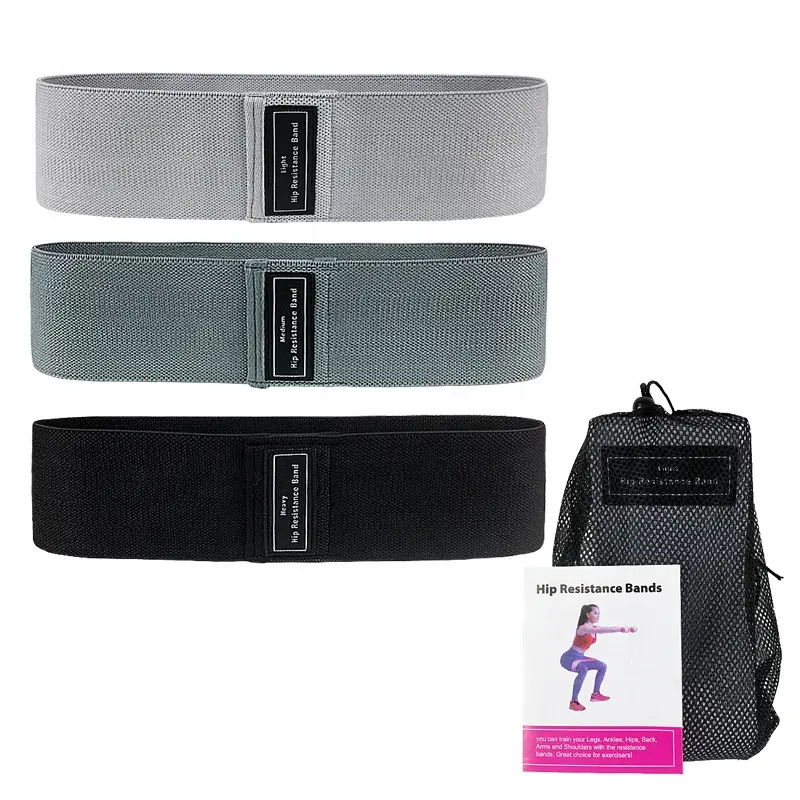 Bandes de résistance de fitness en gros bandes de fitness ensemble de 3 ceinture élastique en tissu